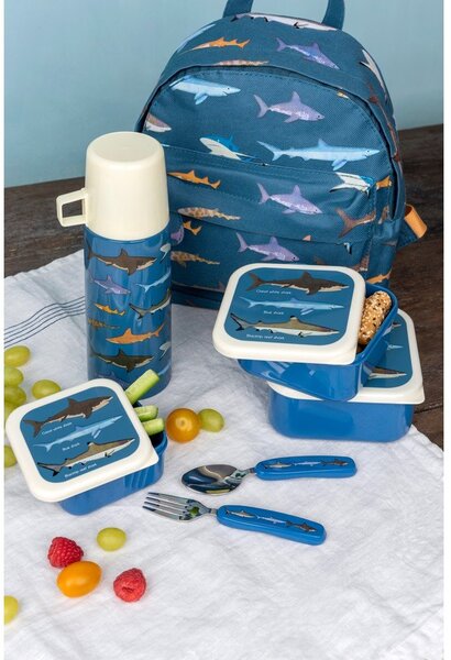 Portapranzo per bambini blu scuro 3 pz Sharks – Rex London