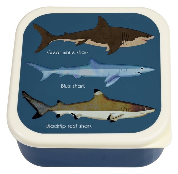 Portapranzo per bambini blu scuro 3 pz Sharks – Rex London