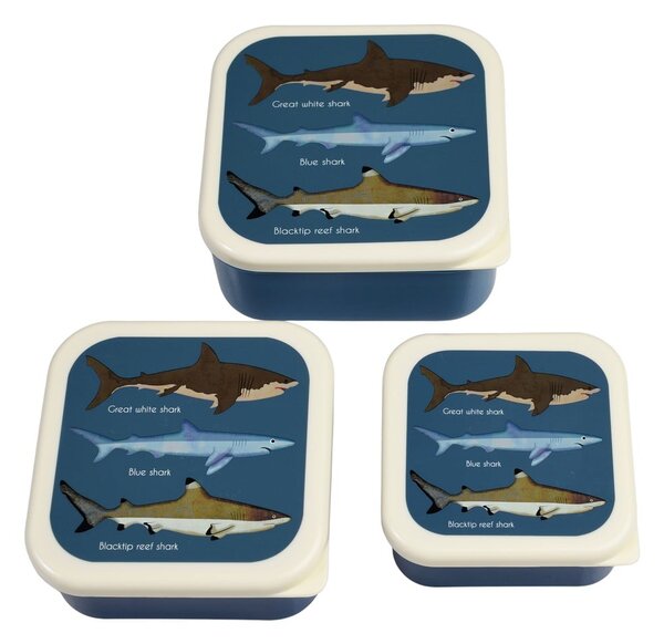 Portapranzo per bambini blu scuro 3 pz Sharks – Rex London