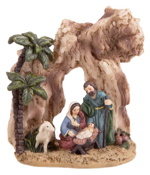Set 4 Statuine Natalizie Natività con Grotta 10,4 cm in Resina