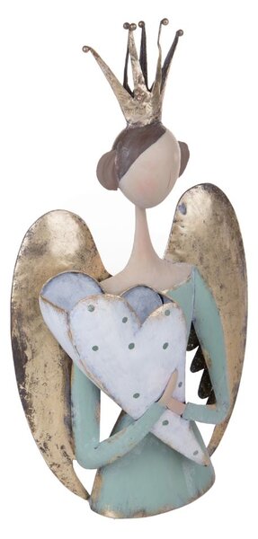 Statuina Busto Angelo con Cuore 54 cm in Metallo