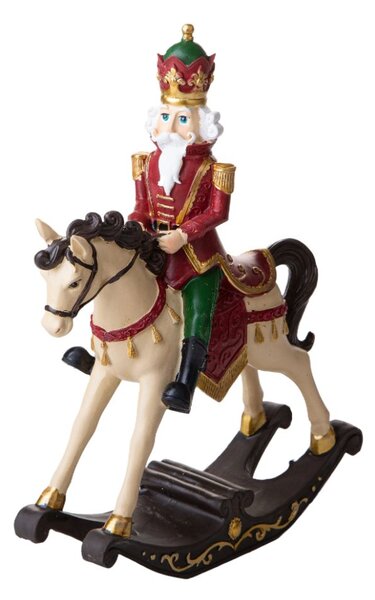Soldato Schiaccianoci Natalizio su Cavallo H29,5 cm in Resina
