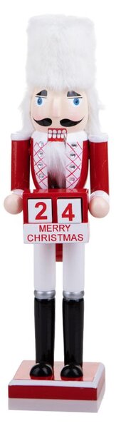 Soldato Schiaccianoci Natalizio con Calendario H38 cm in Legno
