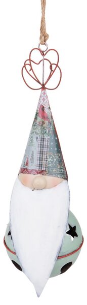 Addobbi Natalizi Sfera Babbo Natale da Appendere Ø 16 cm in Metallo