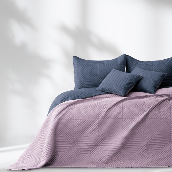 Copriletto rosa/grigio scuro in microfibra con rivestimento trapuntato 220x240 cm Softa – Restilo