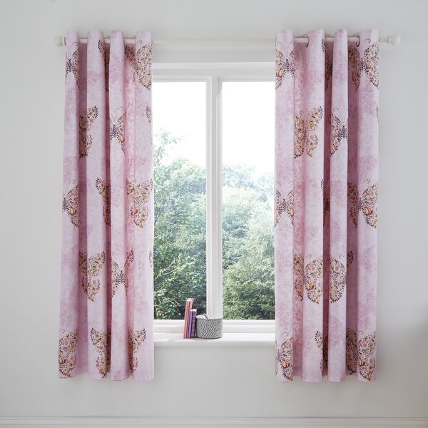 Tenda per bambini rosa 2 pz 168x183 cm Enchanted Butterfly – Catherine Lansfield