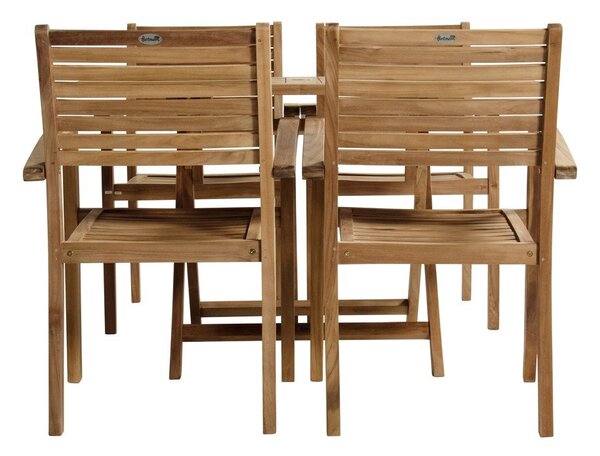 Sedia da esterno di colore naturale in legno massiccio Sunderland – Hartman