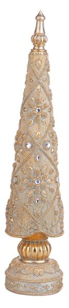 Mini Albero di Natale Decorativo 46 cm Cono con Diamanti Oro