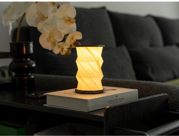 Decorazione luminosa bianca/grigia con ricarica USB portatile ø 8 cm Twist – Gingko