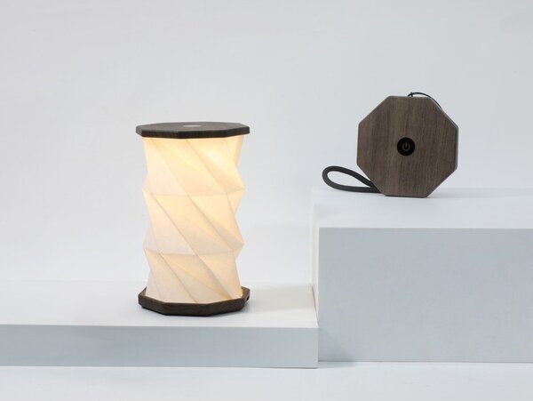 Decorazione luminosa bianca/grigia con ricarica USB portatile ø 8 cm Twist – Gingko