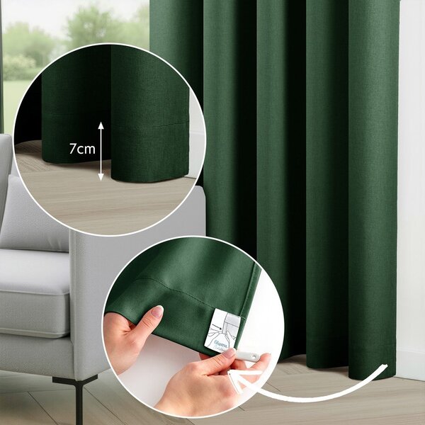 Tenda parzialmente oscurante verde scuro 200x250 cm Calisto – Filumi