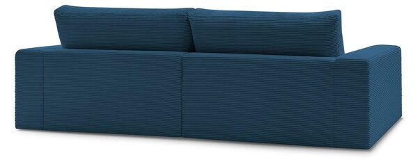 Divano blu scuro con rivestimento in velluto a coste 274 cm Leonard – Bobochic Paris