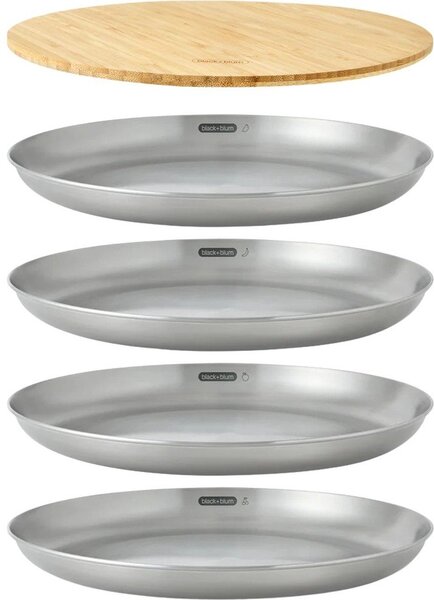 Set di piatti argentati in acciaio inox 4 pz ø 25,5 cm – Black + Blum