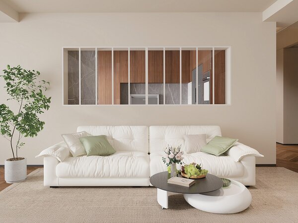 Vetrata atelier L240 x H105 (L x H) in Alluminio termolaccato Bianco - BAYVIEW
