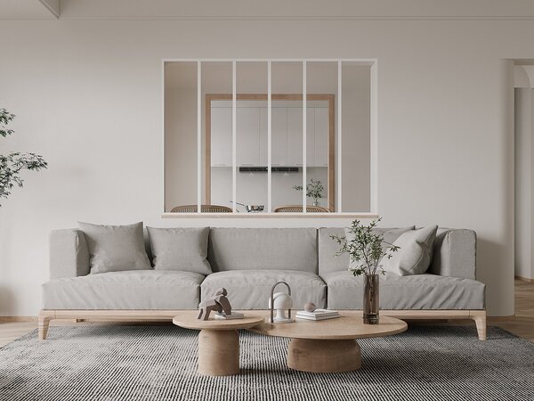 Vetrata stile industriale 180 x 130 cm (L x H) in Alluminio termolaccato Bianco - BAYVIEW