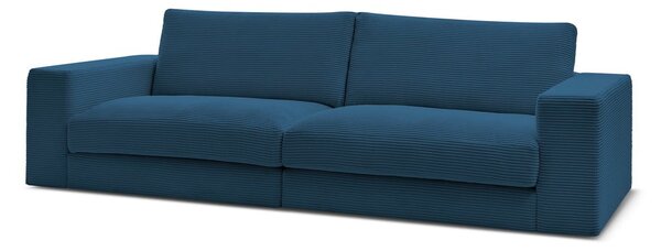 Divano blu scuro con rivestimento in velluto a coste 274 cm Leonard – Bobochic Paris