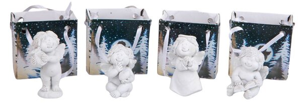 Set 24 Angeli Decorativi 5 cm con Scatola in Resina