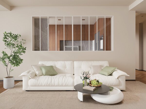 Vetrata atelier L240 x H130 (L x H) in Alluminio termolaccato Bianco - BAYVIEW