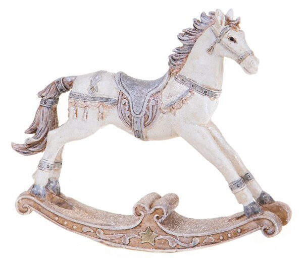 Statuina Cavallo a Dondolo 36 cm in Resina