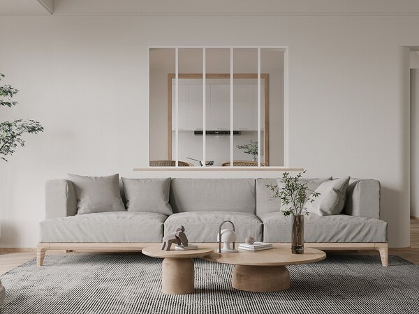 Vetrata stile industriale 150 x 130 cm (L x H) in alluminio termolaccato Bianco - BAYVIEW