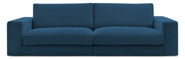 Divano blu scuro con rivestimento in velluto a coste 274 cm Leonard – Bobochic Paris