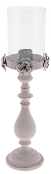 Portacero Decorativo 53 cm in Metallo Grigio