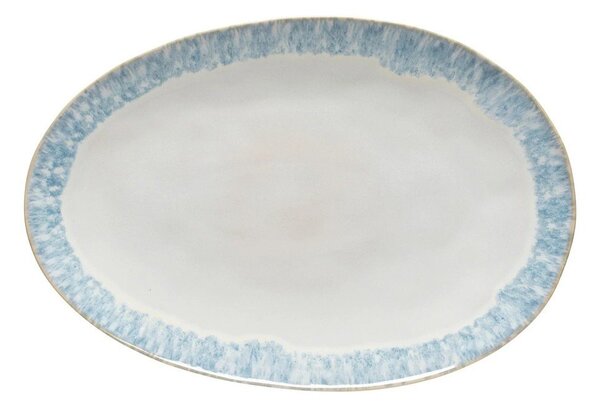 Vassoio da portata in gres bianco e blu Brisa, lunghezza 41 cm - Costa Nova
