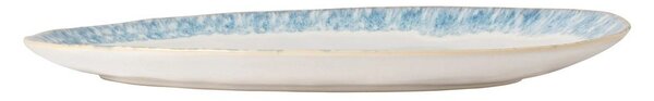 Vassoio da portata in gres bianco e blu Brisa, lunghezza 41 cm - Costa Nova