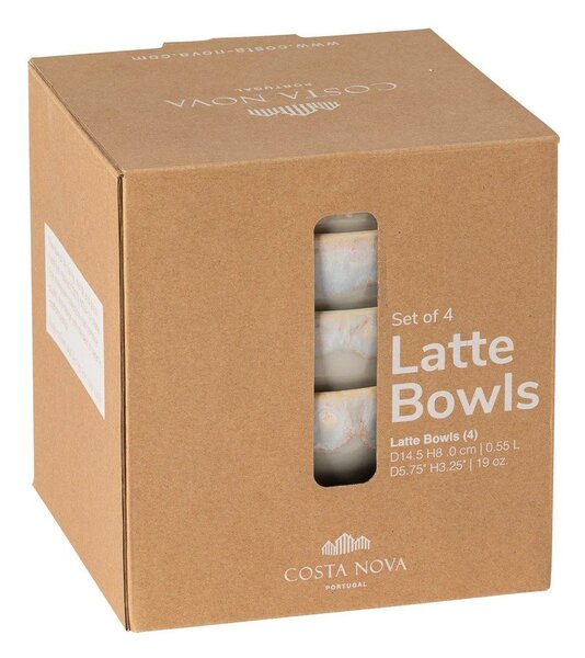 Ciotoline in set grigie in gres 4 pz 550 ml Latte – Costa Nova