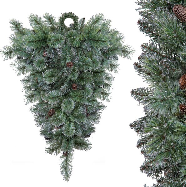 Albero di Natale Artificiale Rovesciato 150 cm 737 Rami Abete Verde Argento