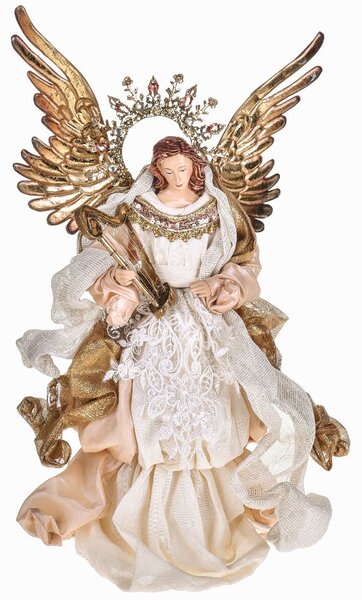 Statuina Angelo con Arpa 36 cm in Resina