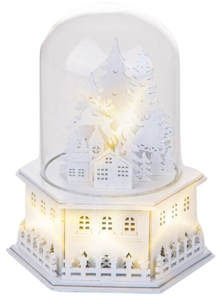 Villaggio Natalizio Esagonale 18,5 cm in Legno