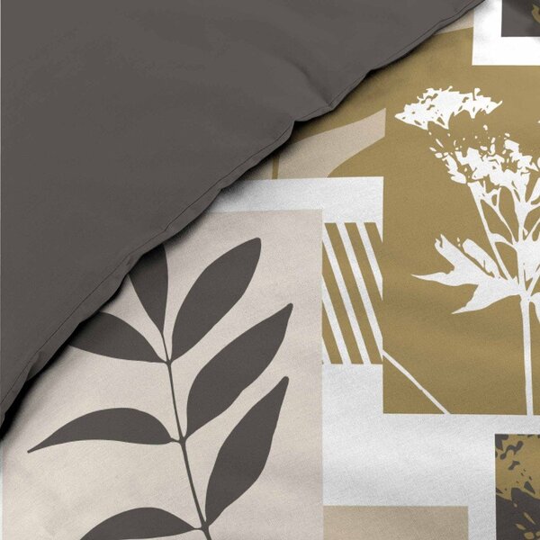 Set copripiumino e federa bianco/marrone in cotone per letto matrimoniale ed esteso 240x220 cm Utopia – douceur d'intérieur