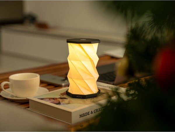 Decorazione luminosa bianca/nera con ricarica USB portatile ø 8 cm Twist – Gingko