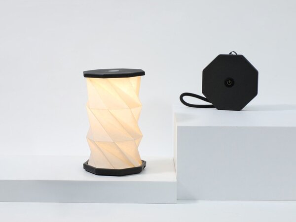 Decorazione luminosa bianca/nera con ricarica USB portatile ø 8 cm Twist – Gingko