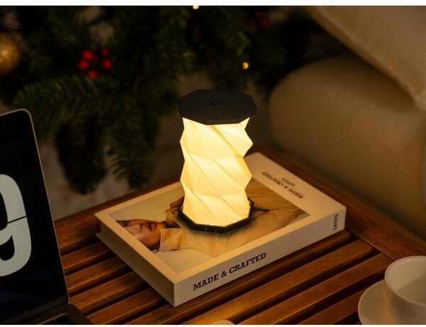 Decorazione luminosa bianca/nera con ricarica USB portatile ø 8 cm Twist – Gingko