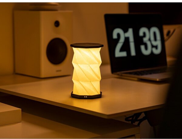 Decorazione luminosa bianca/nera con ricarica USB portatile ø 8 cm Twist – Gingko