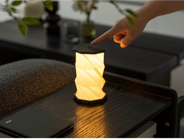 Decorazione luminosa bianca/nera con ricarica USB portatile ø 8 cm Twist – Gingko