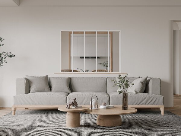 Vetrata stile industriale 150 x 105 cm (L x H) in Alluminio termolaccato Bianco - BAYVIEW