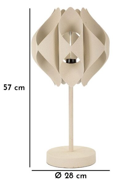 Lampada da tavolo beige con paralume in metallo (altezza totale 57 cm) Space – Mauro Ferretti