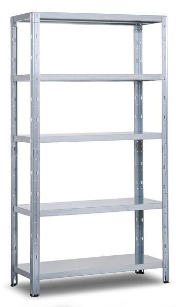 Scaffale in Metallo ad Incastro 5 Ripiani 120x50xh188 cm Crosser Zincato