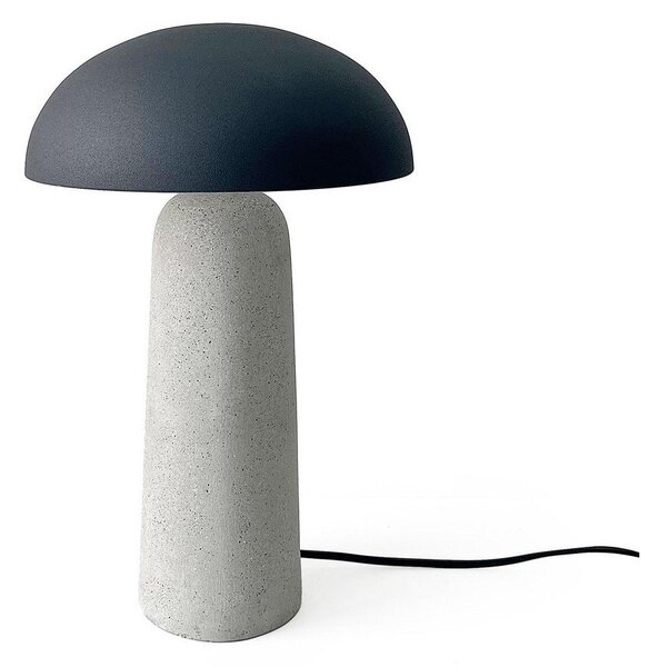Lampada da tavolo grigia in calcestruzzo con paralume in metallo (altezza totale 39,5 cm) Delphine – Bizzotto
