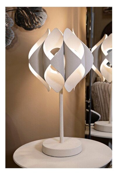 Lampada da tavolo beige con paralume in metallo (altezza totale 57 cm) Space – Mauro Ferretti
