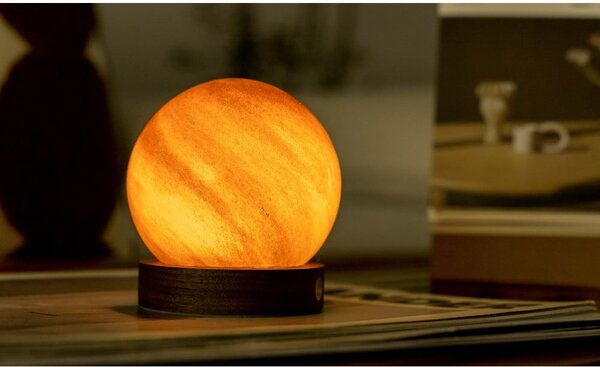Decorazione luminosa marrone scuro con ricarica USB ø 8 cm Sand Storm – Gingko
