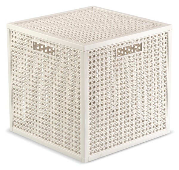 Scatola con coperchio color crema in plastica riciclata 28x28x28 cm Kaya Cube – Curver