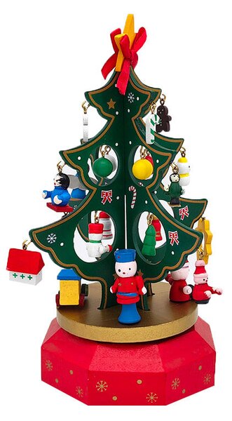 Carillon Natalizio a Molla H19 cm con Albero di Natale