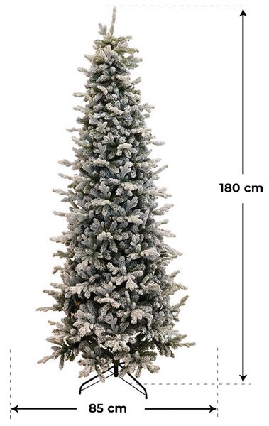 Albero di Natale Artificiale Innevato 180 cm 52 Rami Pino Silvestre Verde