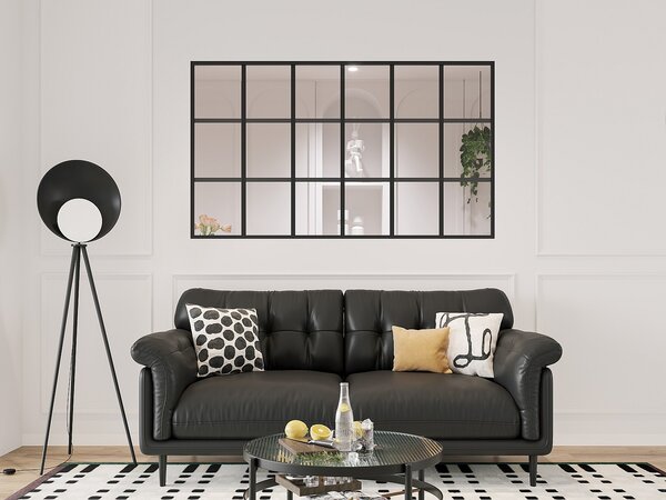 Vetrata stile giardino d'inverno - 180 x 105 cm (L x H) - Alluminio termolaccato - Nero - ORANSA