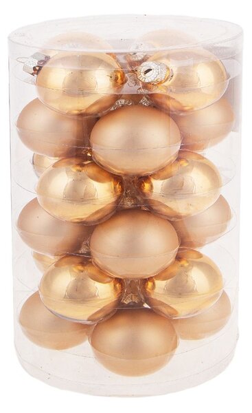 Set 24 Palle di Natale da Appendere Ø 4 cm in Vetro Champagne