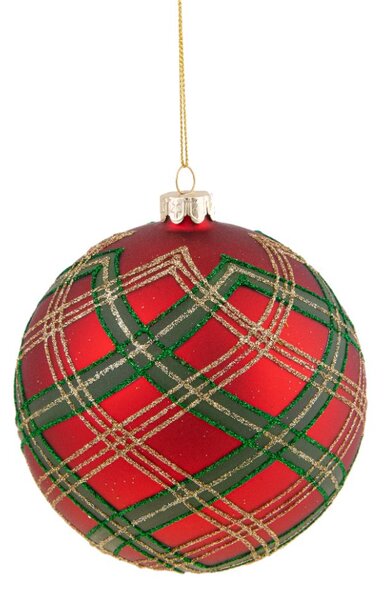 Set 4 Palle di Natale da Appendere Ø 10 cm in Vetro